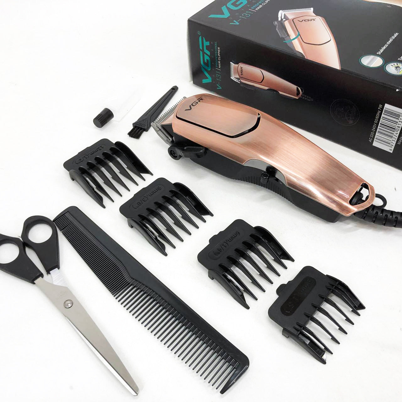 Профессиональная машинка для стрижки волос VGR V-131 триммер проводной, Электробритва для стрижки головы