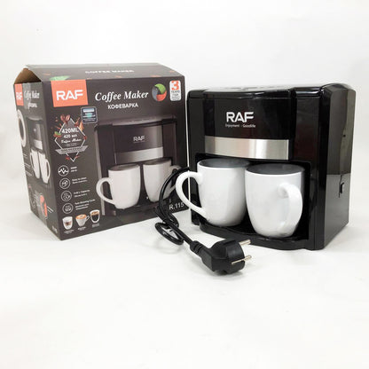 Кофеварка 2 чашки полуавтоматическая RAF R.115 650 Вт,  Капельная кофеварка электрическая для кухни