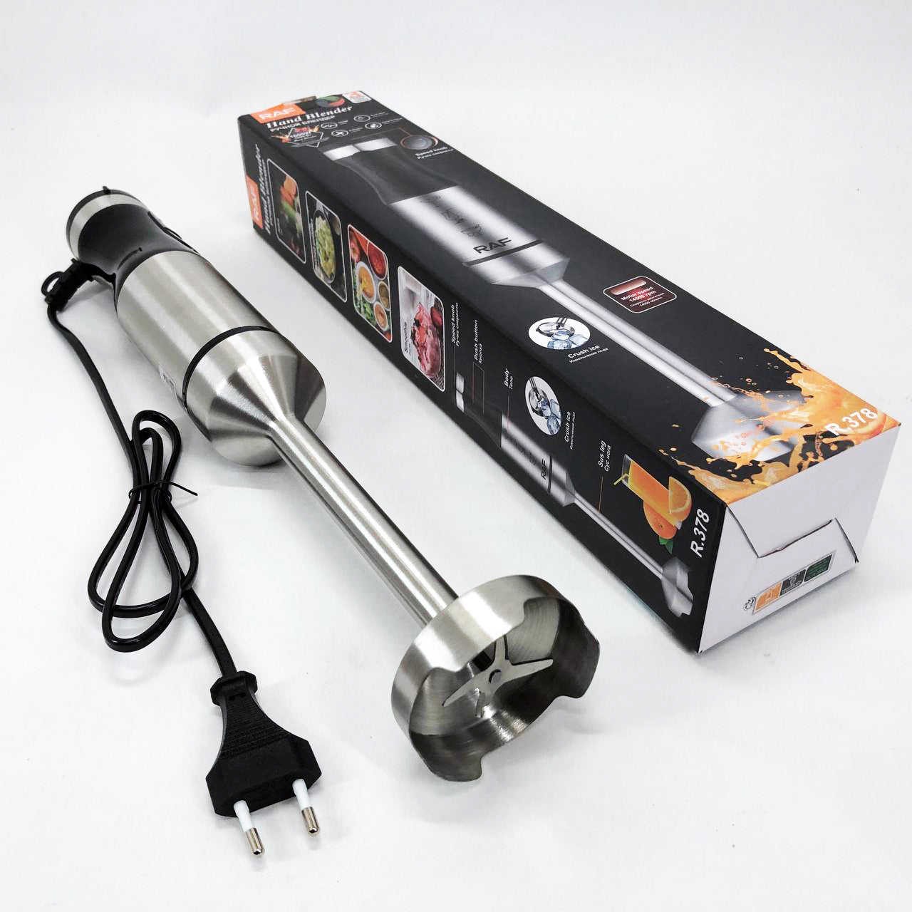 Блендер RAF R.378 1600 Вт, Бытовой мощный измельчитель продуктов, Портативный блендер измельчитель