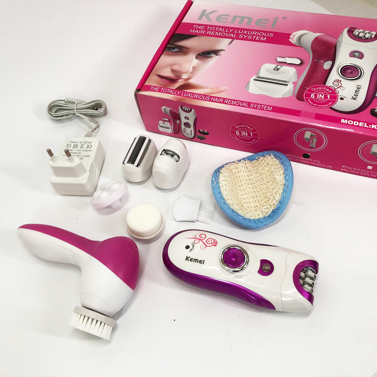 Эпилятор женский многофункциональный 6 в 1 пинцетный Kemei KM-3066 Х массажер уход за кожей 2 скорости
