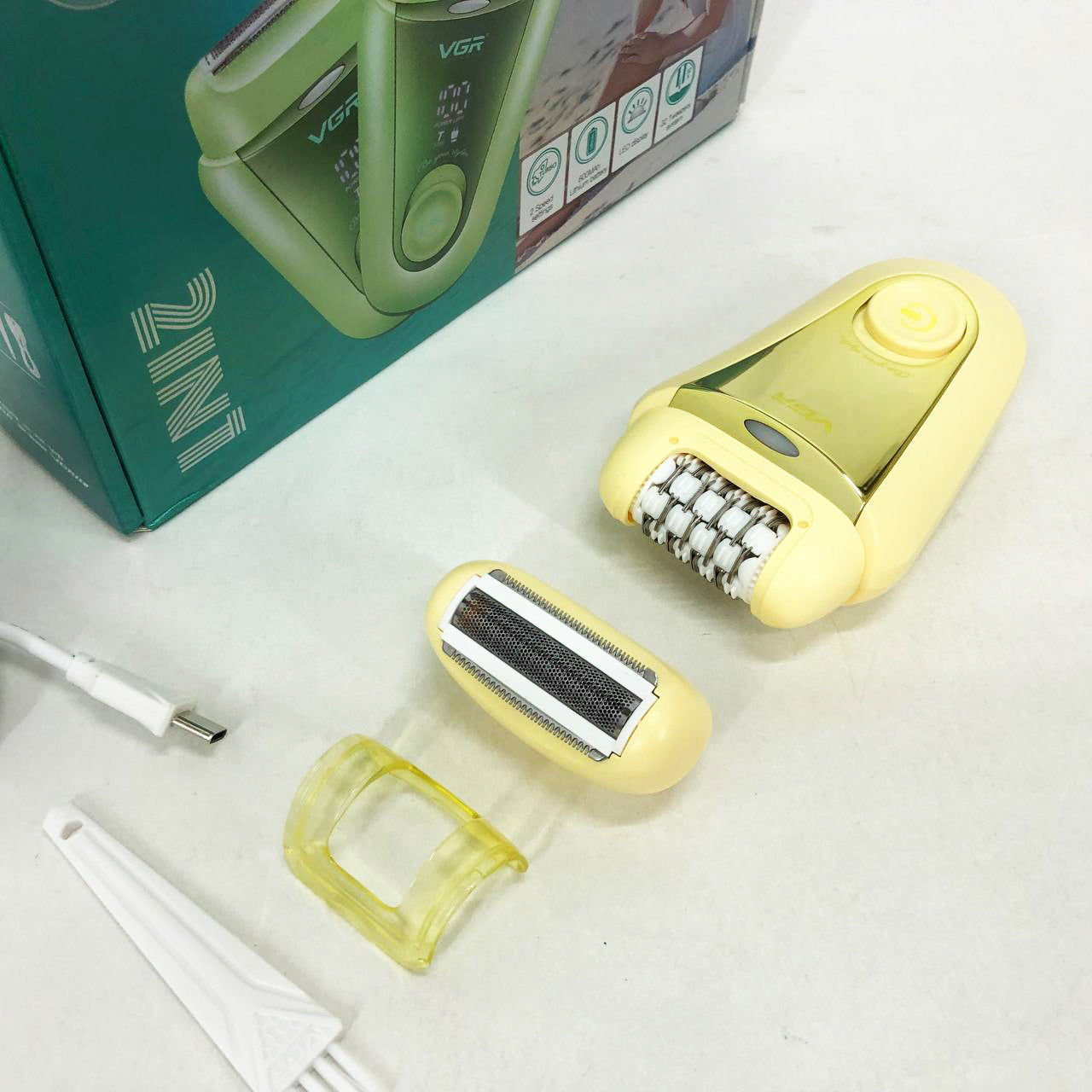 Эпилятор VGR 2 в 1 V-758. Цвет: желтый