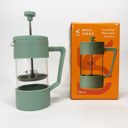 Френч-пресс Well Done WD-8053A мятный 350 мл, Чайник самовар стеклянный, Чайники для заварки