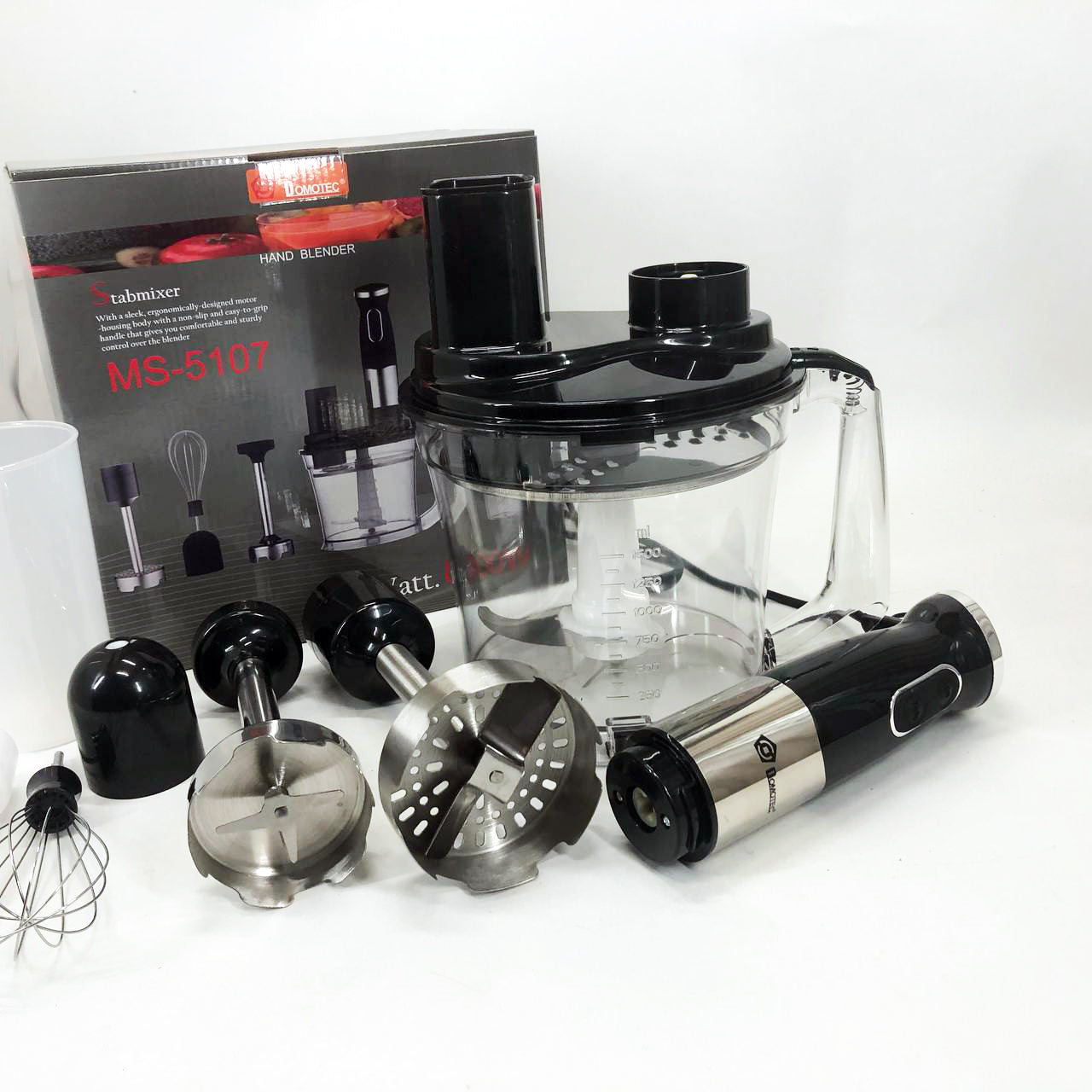 Блендер погружной многофункциональный 6 в 1 Domotec MS-5107 800 Вт, Мощный блендер для дома
