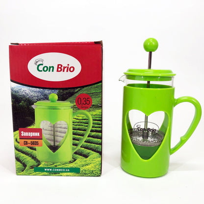 Френч-пресс Con Brio CB-5635 350 мл, Необычный заварник для чая, Заварочный чайник, Френч-пресс с ручкой