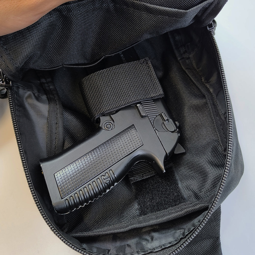 Тактична чоловіча сумка з кобурою Cordura 1000D – 6 кишень, чорна