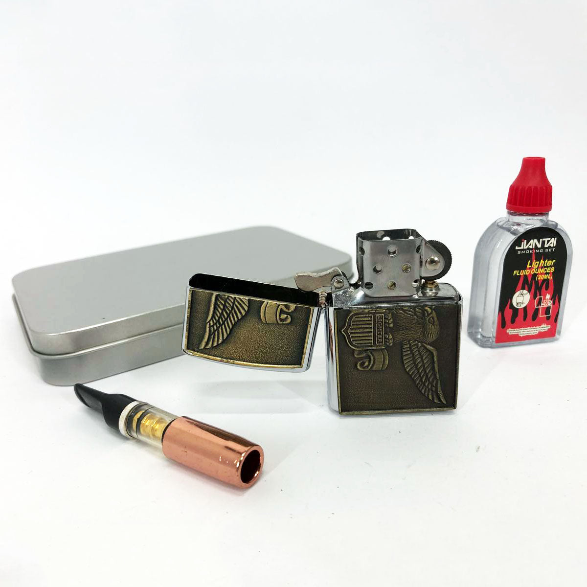 Зажигалка бензиновая в подарочной коробке N6, сувенир зажигалка, зажигалки подарки для мужчин