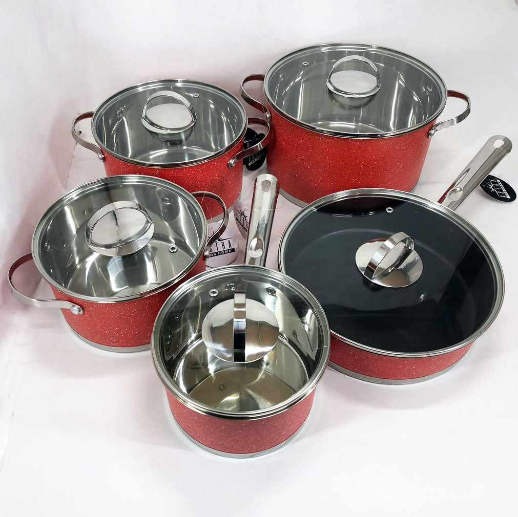 Набор посуды 10 предметов ASTRA A-2510, набор кастрюль с антипригарным покрытием, хорошие кастрюли