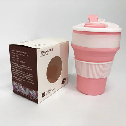 Кружка туристическая (складная/силиконовая), кружка походная силиконовая складная. Цвет: розовый