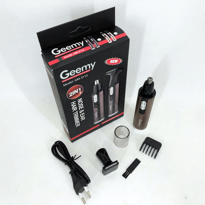 Триммер GEMEI GM-3112 2в1, электробритва с насадками для бороды, тример для бороды, триммер беспроводной