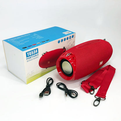 Портативная Bluetooth колонка TG534 SD IPX5 с ремешком, беспроводная колонка мощная. Цвет: красный