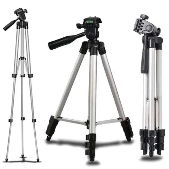 Штатив для телефона и фотоаппарата Tripod 3110 PRO портативный трипод 0,35-1.02м высота. Цвет: серебряный