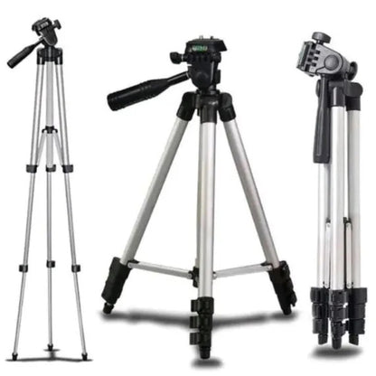 Штатив для телефона и фотоаппарата Tripod 3110 PRO портативный трипод 0,35-1.02м высота. Цвет: серебряный