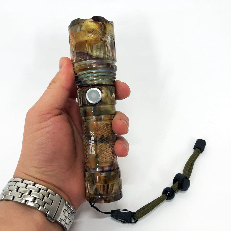 Фонарик ручной тактический Bailong BL-P511M-P90 камуфляж, супер яркий фонарик, мощный карманный фонарик