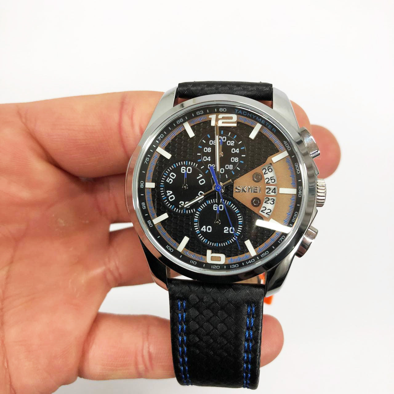 Часы наручные мужские SKMEI 9106BU, стильные классические мужские часы, часы наручные мужские стрелочные