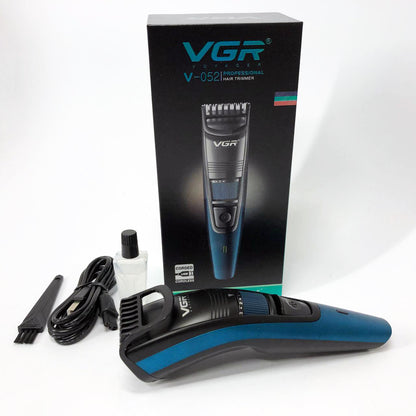 Машинка триммер для стрижки волос и бороды аккумуляторная VGR V-052 с насадками, Профессиональная