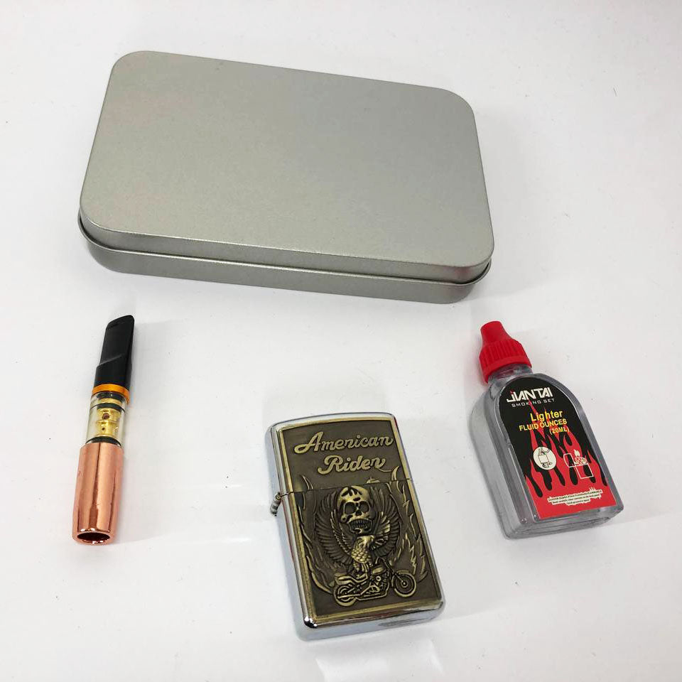 Зажигалка бензиновая в подарочной коробке N2, подарочные зажигалки, зажигалка для курения в подарок