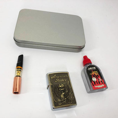 Зажигалка бензиновая в подарочной коробке N2, подарочные зажигалки, зажигалка для курения в подарок