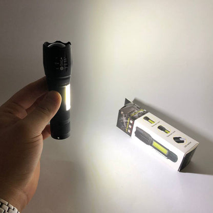 Фонарик аккумуляторный ручной Bailong BL-29 диод T6 + COB зарядка от USB, фонарик led, водонепроницаемый