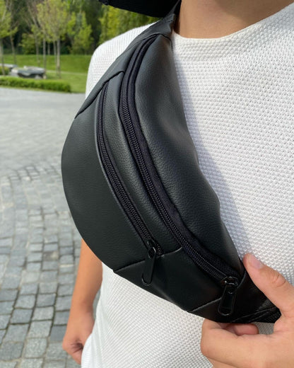 Сумка на пояс. Сумка через плечо. бананка мужская/женская. Цвет: черный