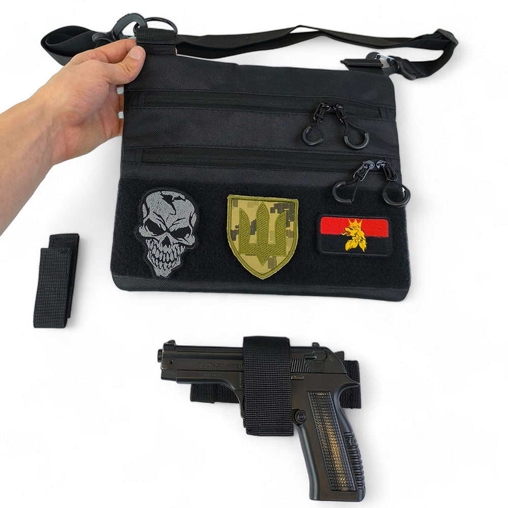 Черная мужская сумка тактическая нагрудная, Тактический универсальный рюкзак, Мужская сумка рюкзак слинг