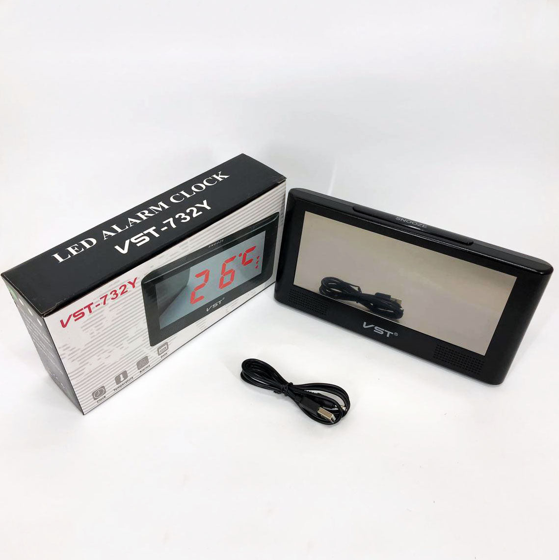 Часы электронные настольные VST-732Y с зеленой подсветкой, электронные настольные часы light