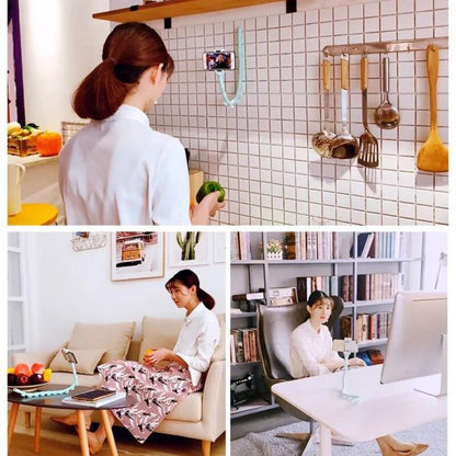 Гибкий держатель для телефона с присосками универсальный Cute Worm Lazy Holder. Цвет: черный