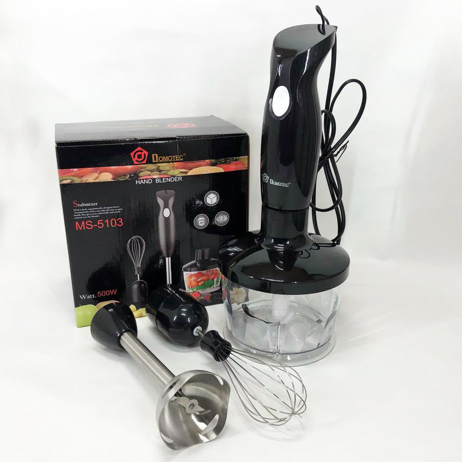 Блендер DOMOTEC MS-5103 3в1 погружной, 500 Вт, ручной погружной блендер, электрический блендер