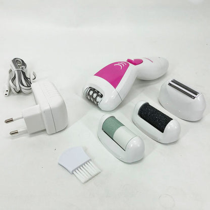 Эпилятор Gemei GM-7006 4в1 - Профеcсиональный беспроводной эпилятор бритва с насадками триммер + пемза
