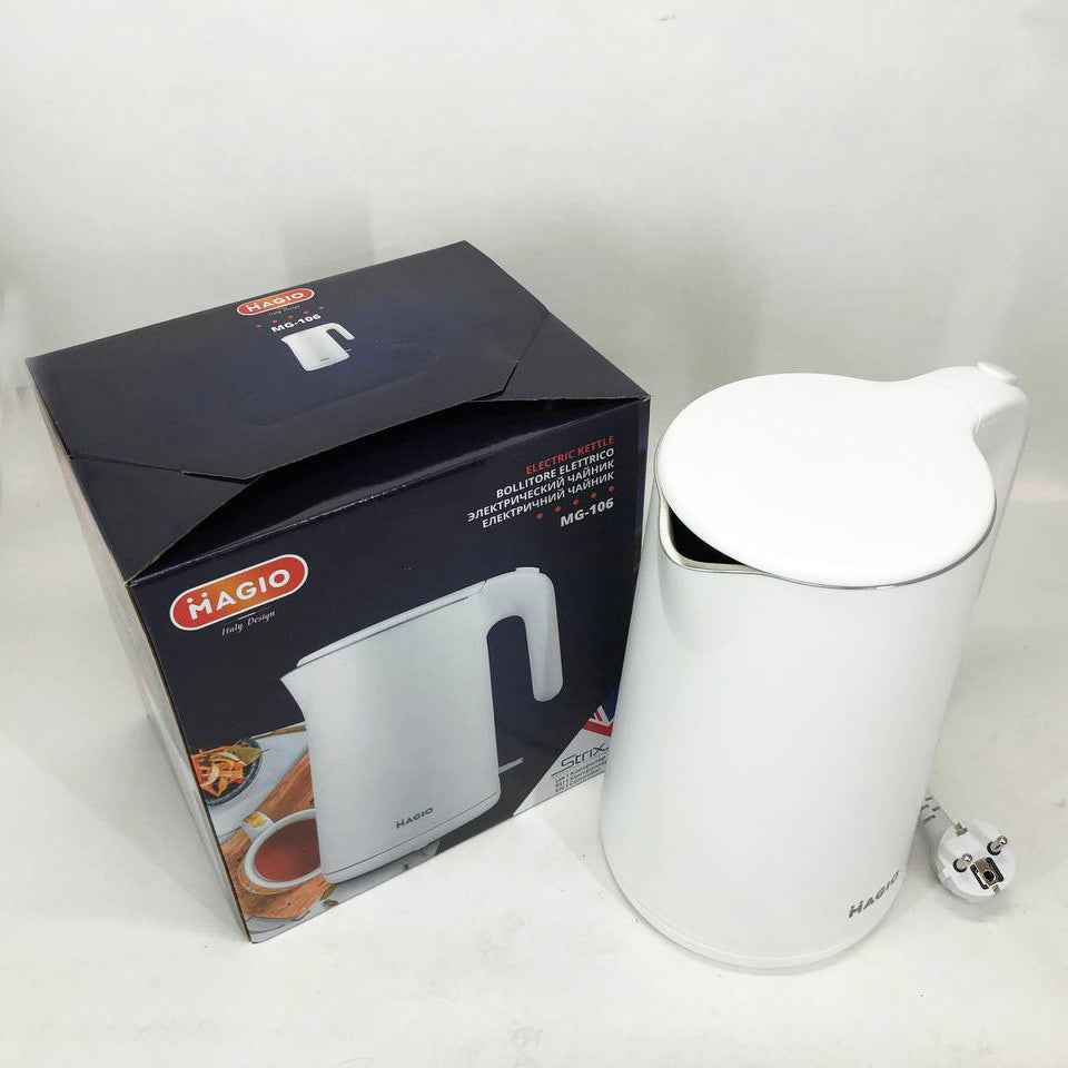 Электрочайник MAGIO MG-106, дисковый 1.5Л, стильный электрический чайник, маленький электрочайник