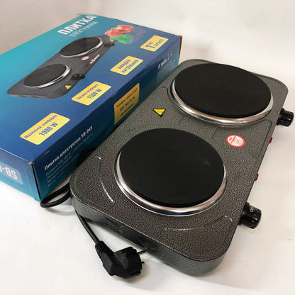 Настольная плита электрическая Sea Breeze SB-065 2500 Вт Электроплита двойная, двухконфорочная настольная