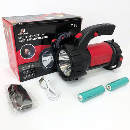 Ручний акумуляторний ліхтар T80C-5W+COB (white/red) із функцією Power Bank. Колір: червоний