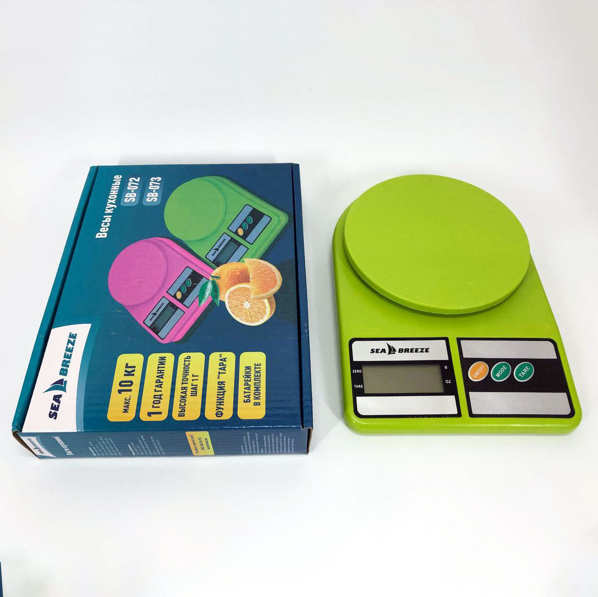 Весы кухонные SeaBreeze SB-073, Электрические кухонные весы, Точные кухонные весы. Цвет: зеленый