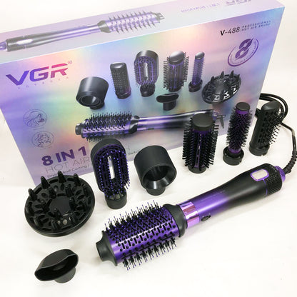 Фен-щетка стайлер VGR 8 в 1 V-488. Цвет: фиолетовый