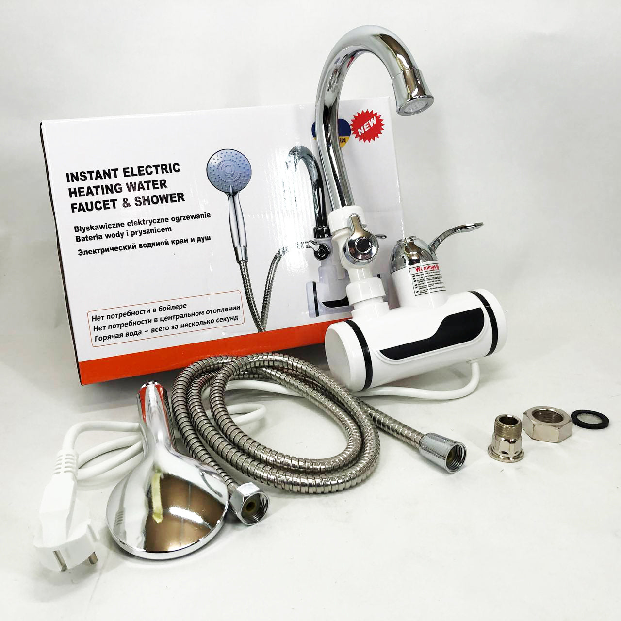 Электрический водонагреватель с душем DIGITAL Shower WF-013 мини бойлер, Проточный кран водонагреватель