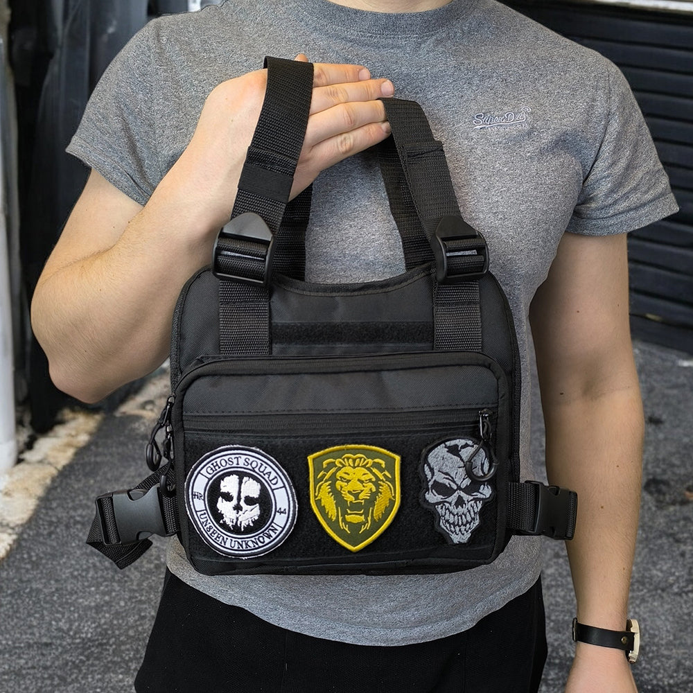 Тактична сумка нагрудна з патч-панеллю, чоловіча розвантажувальна сумка, розвантаження жилет