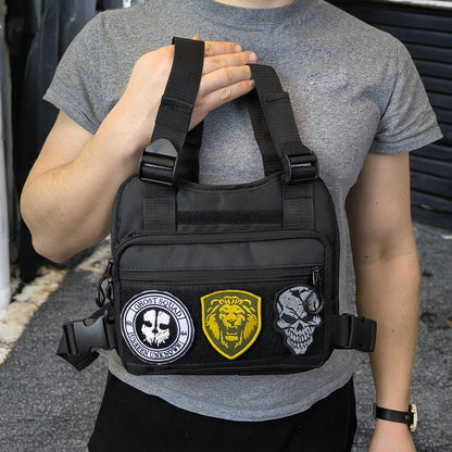 Тактична сумка нагрудна з патч-панеллю, чоловіча розвантажувальна сумка, розвантаження жилет