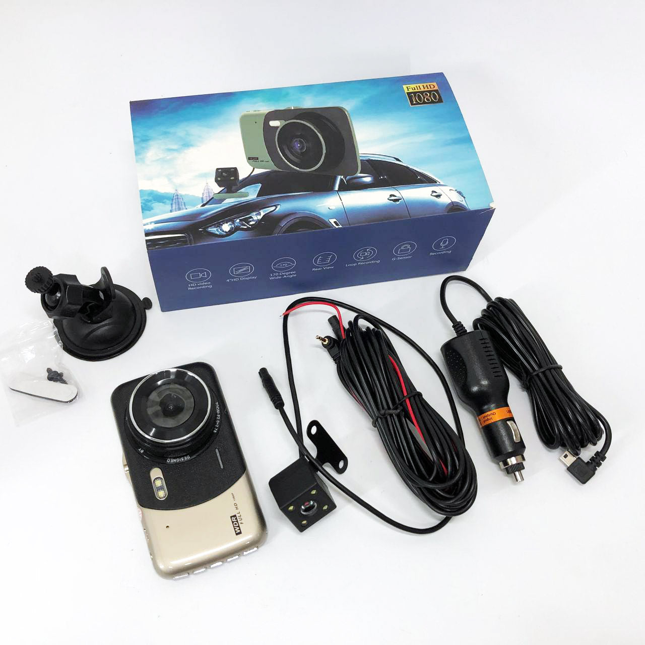 Автомобильный видеорегистратор X600 LCD 4 Angel Lens камеры 1080P Full HD TF