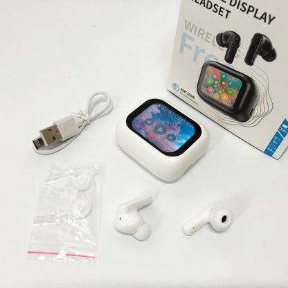 Наушники беспроводные LX-10 TWS Earbuds с LED дисплеем, Блютуз гарнитуры, Вакуумные наушники. Цвет: белый