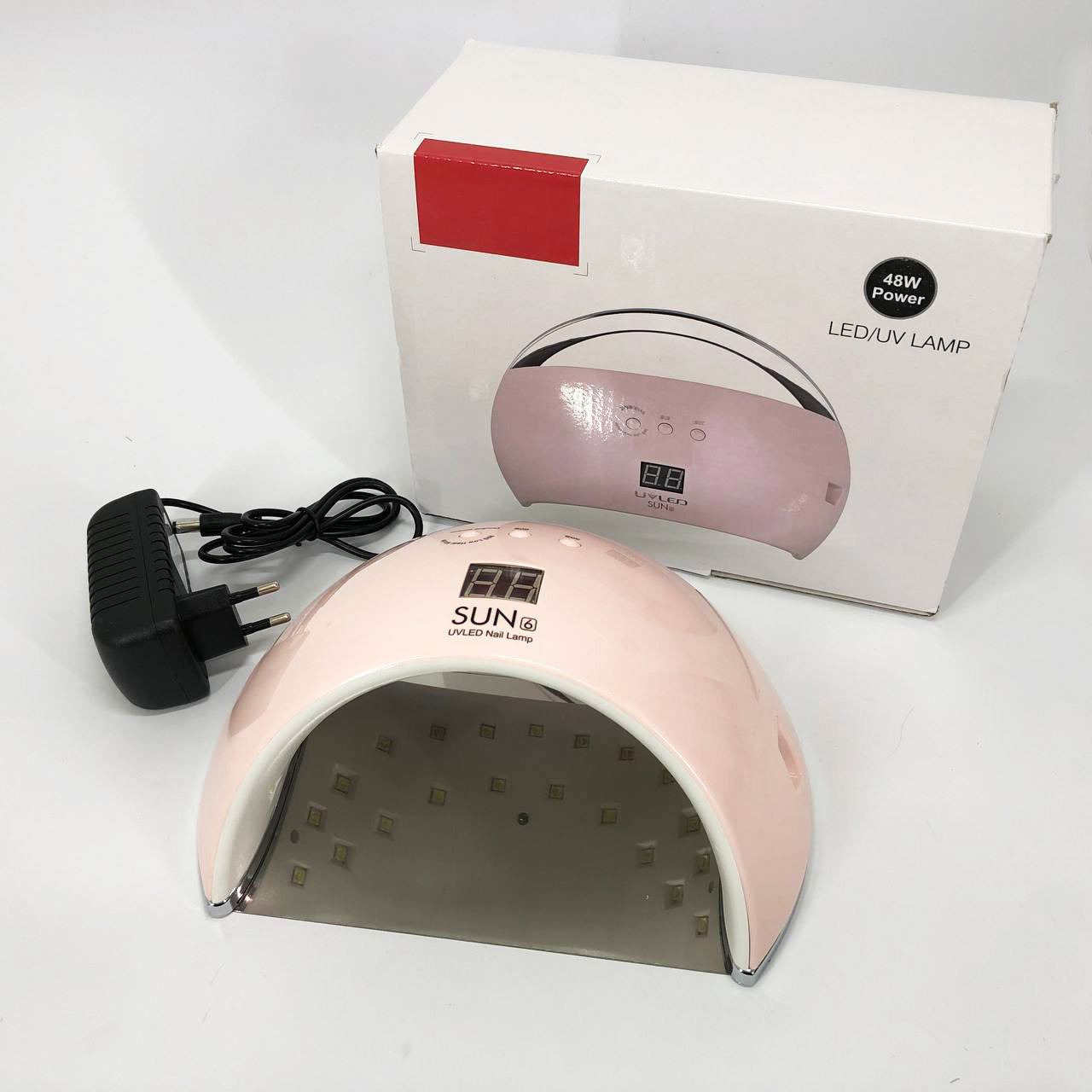Ультрафиолетовая лампа для Маникюра UV LAMP Sun 6, Светодиодная сушилка для гель лака. Цвет: розовый