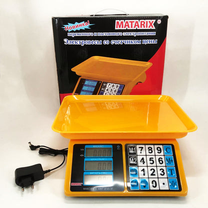 Электронные весы для товаров Matarix MX-412 до 50 кг, Функциональные электронные весы для торговли