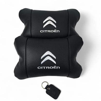 Набор кожаных подушек Citroën из натуральной итальянской кожи + фирменный брелок в подарок
