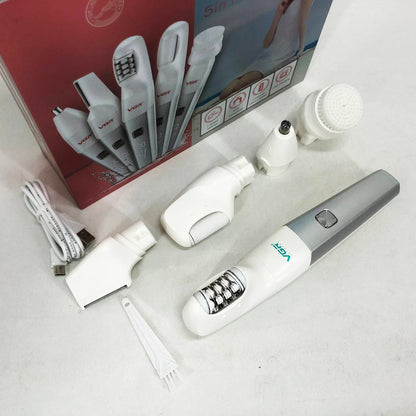 Эпилятор VGR 5 в 1 V-752, 5 насадок. Цвет: зеленый