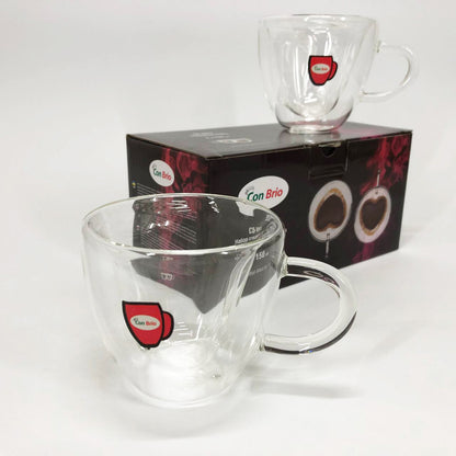Набор чашек с двойными стенками 2 шт 150 мл Con Brio CB 8915-2, Стеклянные чашки с двойным дном