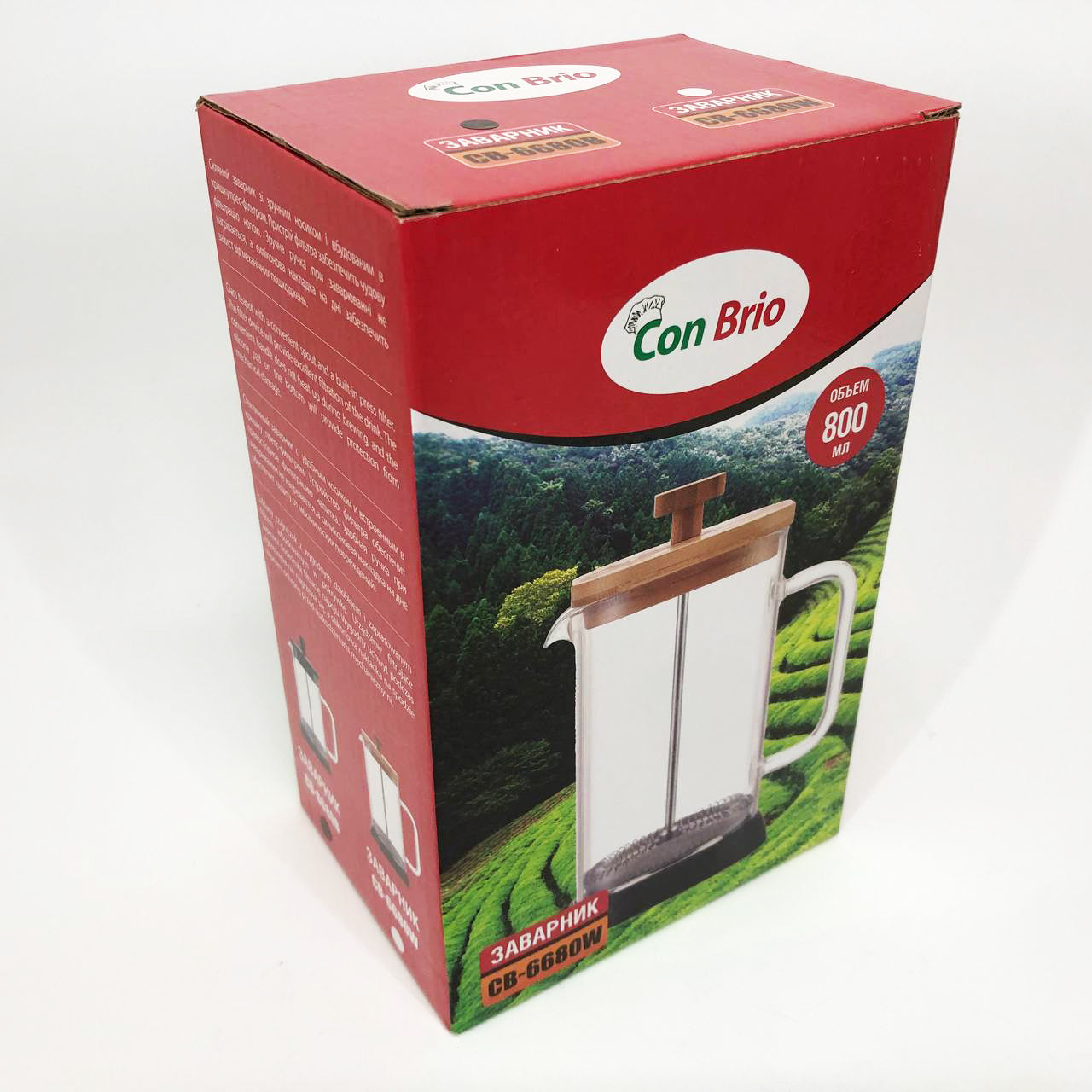 Френч-пресс Con Brio CB-6680В 800 мл, Заварювальний чайник для листового чаю, Френч-прес красивий