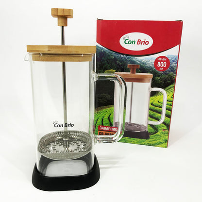 Френч-пресс Con Brio CB-6680W 800 мл, Френч-пресс с ручкой, Френч-пресс для кофе, Френч-пресс для чая