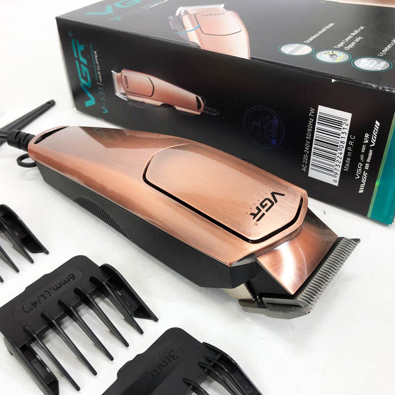 Профессиональная машинка для стрижки волос VGR V-131 триммер проводной, Электробритва для стрижки головы