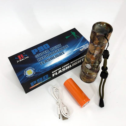 Фонарик ручной тактический Bailong BL-P511M-P90 камуфляж, супер яркий фонарик, мощный карманный фонарик