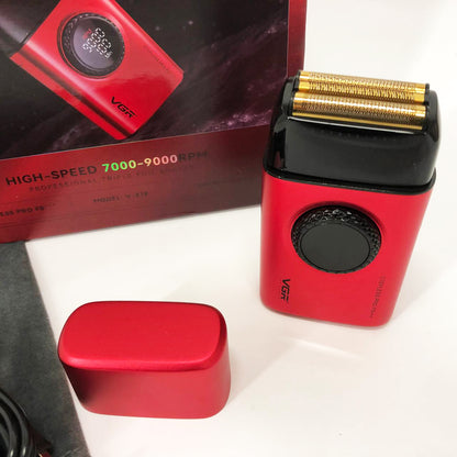 Электробритва VGR V-378 RED шейвер, двойное лезвие + триммер, регулировка мощности 7000-9000 RPM
