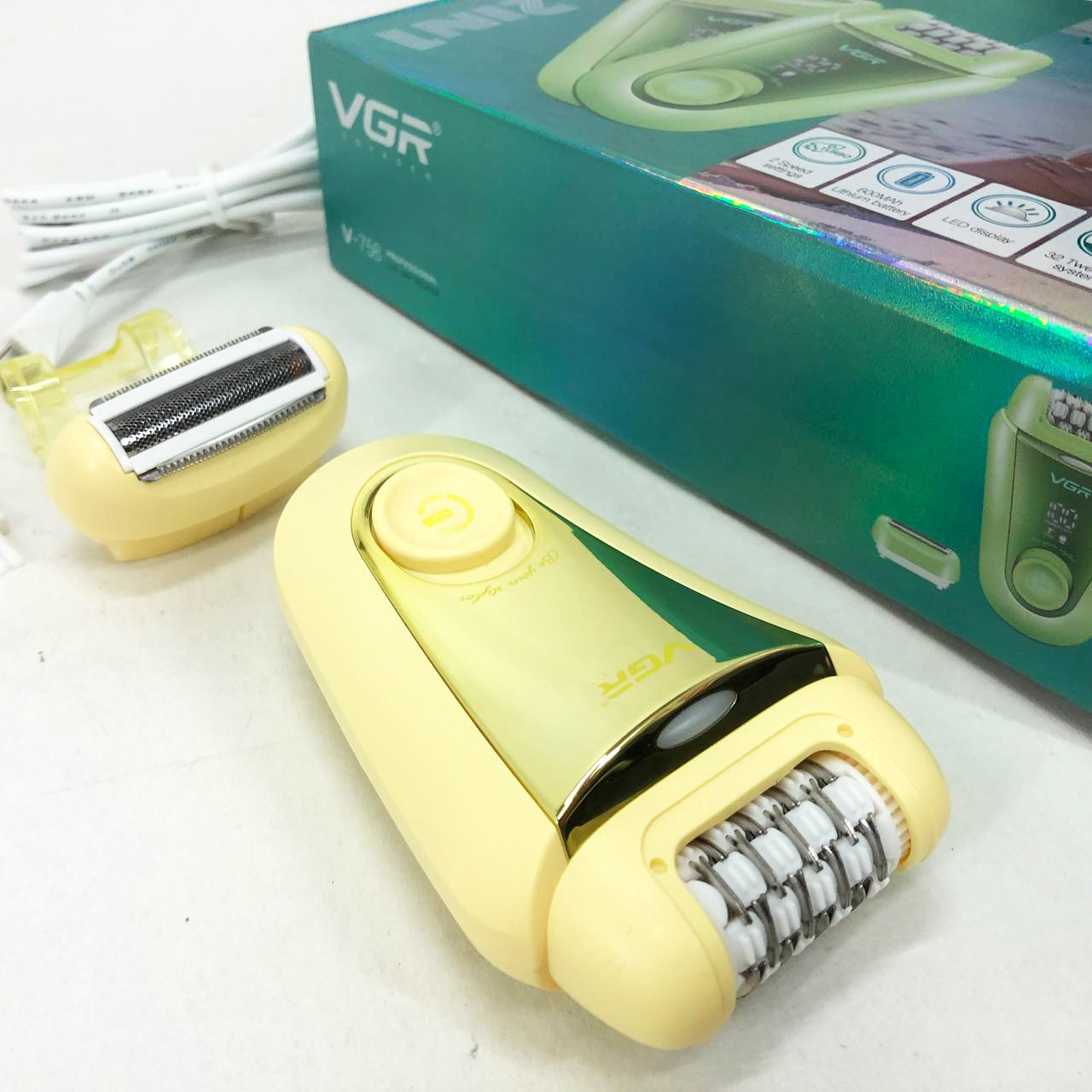 Эпилятор VGR 2 в 1 V-758. Цвет: желтый