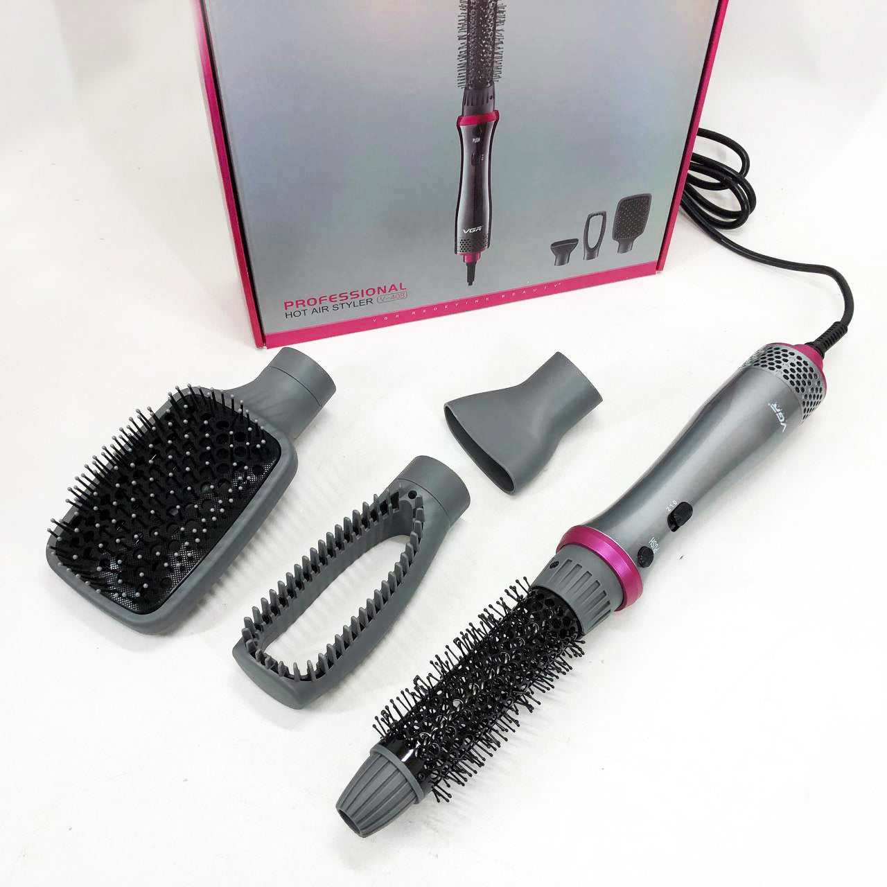 Профессиональный стайлер для укладки волос 4в1 VGR V-408 700 Вт, Функциональный профессиональный фен